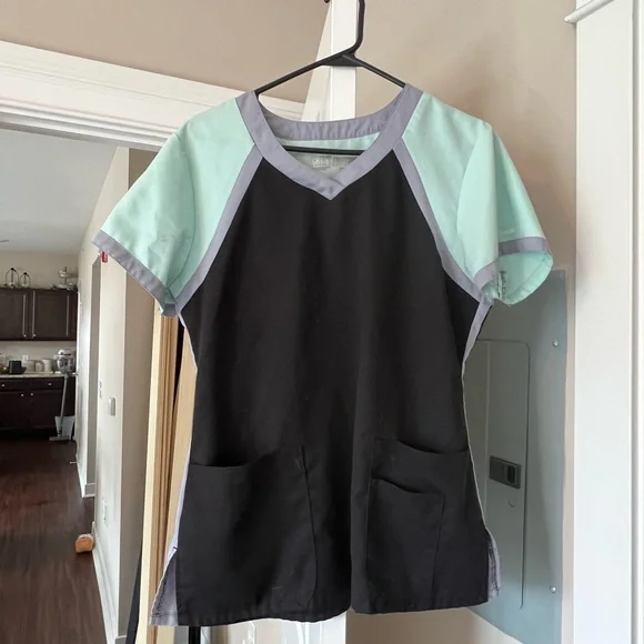 Grey's Anatomy Black and Mint Women's Top - Picture 1 of 3